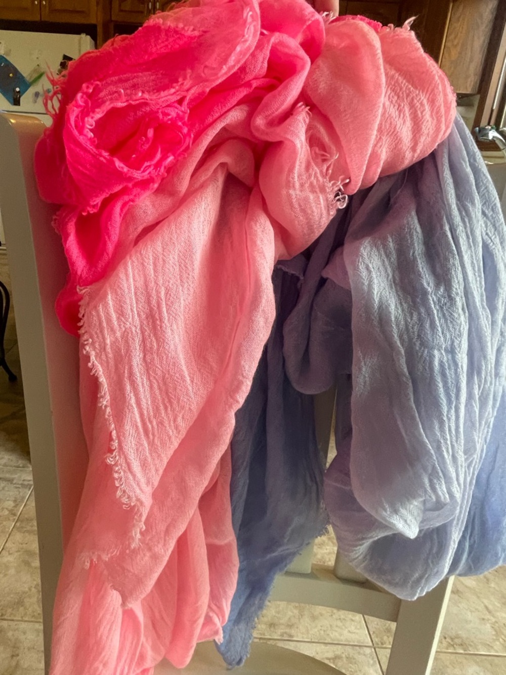 Pink and Purple Ombré Scarves